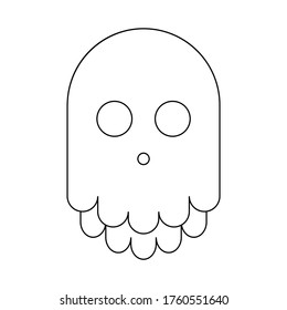 ghost character vector line icon illustration isolated on white background