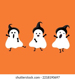 Ghost character,halloween vecter,three Ghost character halloween concept.