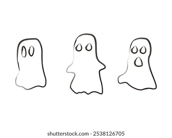 ghost characters design symbol vector on transparent background
