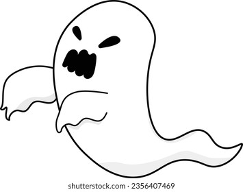 Ghost characters with scary expressions