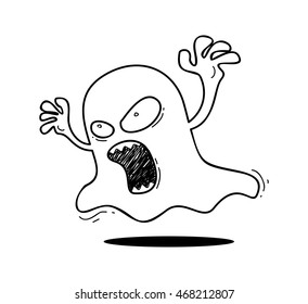 ghost cloth. doodle illustration
