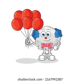 the ghost clown with balloons vector. cartoon character