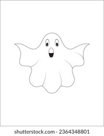 Ghost coloring page| coloring book page|line art for kids and adults