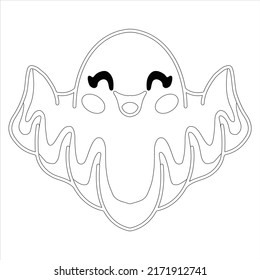 Ghost  coloring page . halloween ghost coloring page . cute creepy goth 
