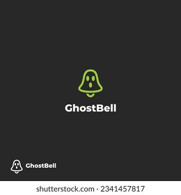 ghost combine with bell logo design creative concept