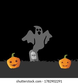 A Ghost Coming Out of Grave Yard at Halloween Time