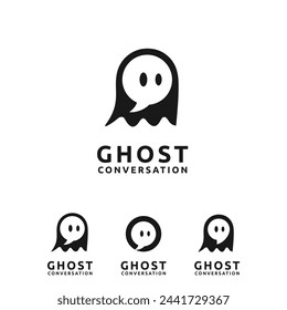 Logotipo de conversaciones fantasma, conjunto de iconos fantasma