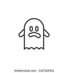Ghost costume outline icon. linear style sign for mobile concept and web design. Halloween costume simple line vector icon. Symbol, logo illustration. Pixel perfect vector graphics