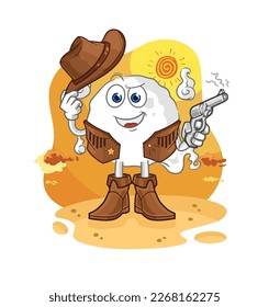 el vaquero fantasma con vector de carácter de arma