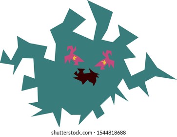 ghost crack cartoon character for design concept halloween object on a white background