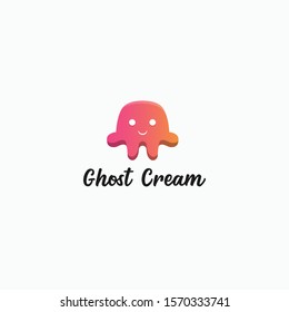 ghost cream logo vector concept with modern and awesome gradients colors
