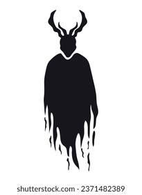 ghost creature with horns isolated illustration