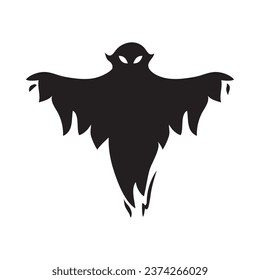 ghost creature spooky silhouette vector isolated
