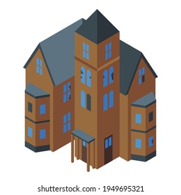 Ghost creepy house icon. Isometric of Ghost creepy house vector icon for web design isolated on white background