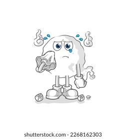 the ghost cry with a tissue. cartoon mascot vector