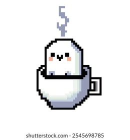 Ghost in the cup pixel art
