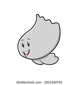 ghost cute cartoon character vector illustration  design