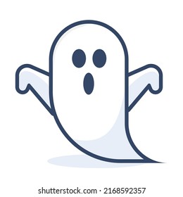 Ghost in cute cartoon style flat design free editable