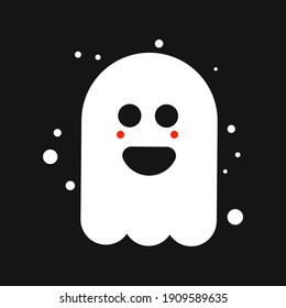 Ghost cute character smile, this illustration perfect for animation