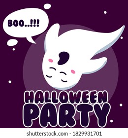 Ghost cute mascot halloween  very expressive for horror moment