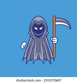 Ilustración de mascota linda fantasma con vector de stock de calidad superior