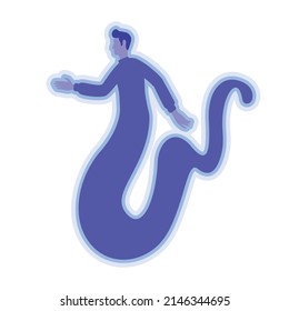 Ghost of dead man semi flat color vector character. Posing figure. Apparition. Paranormal event. Full body person on white. Simple cartoon style illustration for web graphic design and animation