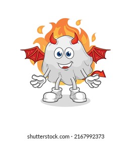 the ghost demon with wings character. cartoon mascot vector