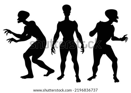 Ghost devil silhouette vector on white background, alien, graphic design for Halloween day.