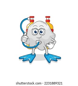 the ghost diver cartoon. cartoon mascot vector