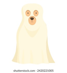 Ghost dog costume icon cartoon vector. Holiday mascot. Treat and trick