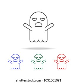 Ghost doodle cartoon character icon. Elements in multi colored icons for mobile concept and web apps. Icons for website design and development, app development on white background
