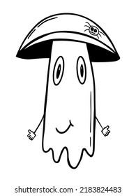 ghost doodle. ghost design isolated on white background. Halloween illustration