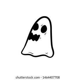 ghost doodle icon vector hand drawing