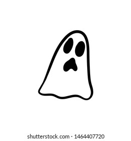 ghost doodle icon vector hand drawing