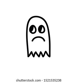 ghost doodle icon, vector illustration