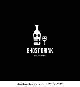 Ghost drink vector illustration creative logo icon sign design concept for cafe restaurant