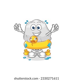 the ghost with duck buoy cartoon. cartoon mascot vector
