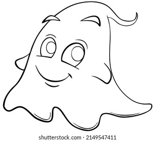 Ghost. Element for coloring page. Cartoon style.