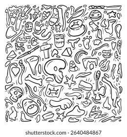 Ghost elements, vector illustration and doodle art style.