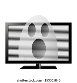 Ghost emerges through television screen