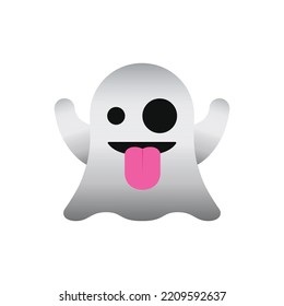 Icono del emoji fantasma aislado en fondo blanco. Símbolo de Halloween moderno, simple, vector, icono para el diseño de sitios web, aplicación móvil, ui. Ilustración vectorial