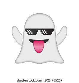 Ghost emoji vector illustration isolated. Ghost emoticon on white background.