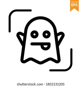Icono de la línea vectorial de la cara de Ghost Emoticon. Ilustración vectorial Eps10.