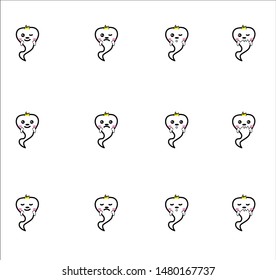 ghost emoticon or smile icon for user interface