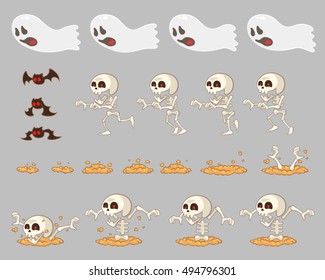 Ghost Enemies Game Sprites.
Suitable for side scrolling, action, and adventure game.