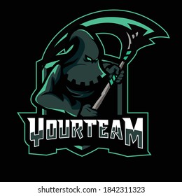 Ghost esport logo design vector