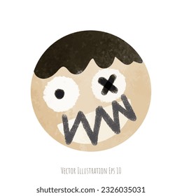 Ghost face cookies hand drawn in halloween day , isolated on white background  ,vector illustration EPS 10