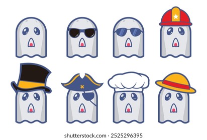 Colección de conjunto de hombres lindos de la cara del fantasma