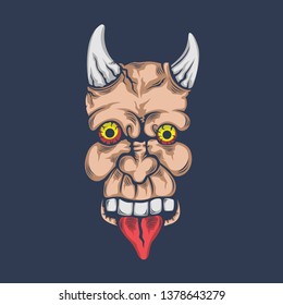 ghost face with horn