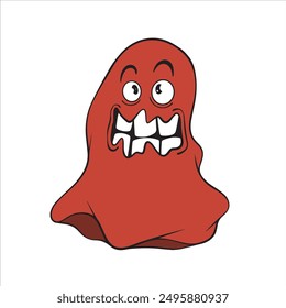 ghost face illustration cartoon for digital asset